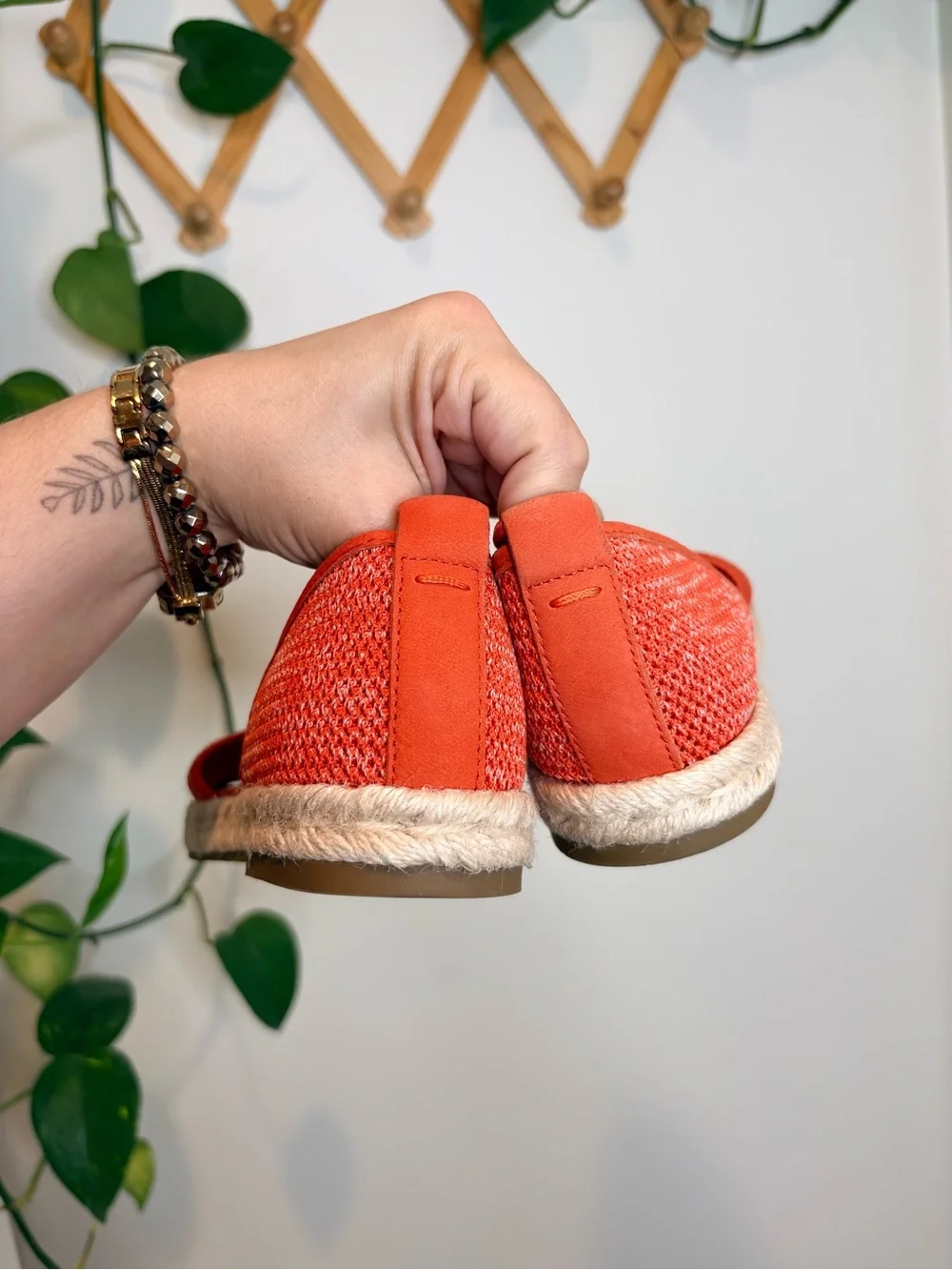 Eileen Fisher Mews Magma Melange Orange Stretch Espadrille Flat